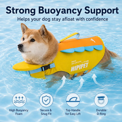 Paws in Awe Dog Life Jacket with Chin Float & Rescue Handle for Pool, Lake & Boat Trips - Helps Keep Dogs Afloat & Easy to Lift image 3