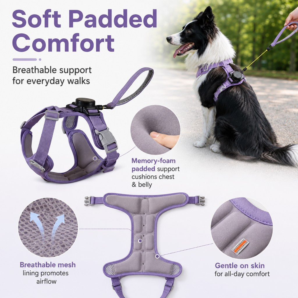 Paws in Awe 2-in-1 Retractable Dog Harness for Daily Walks - Built-In Leash Vest with Auto-Stop Control for Small & Medium Dogs image 6