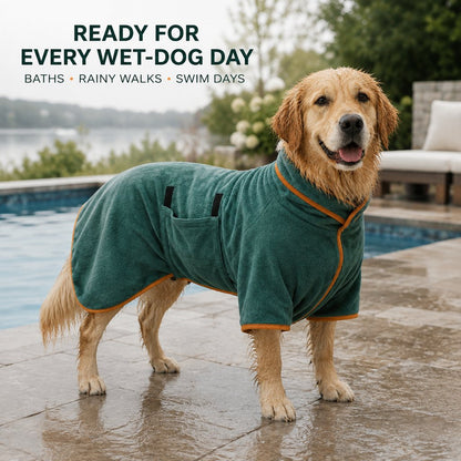 Quick-dry microfiber dog bathrobe after bath rainy walks and swimming