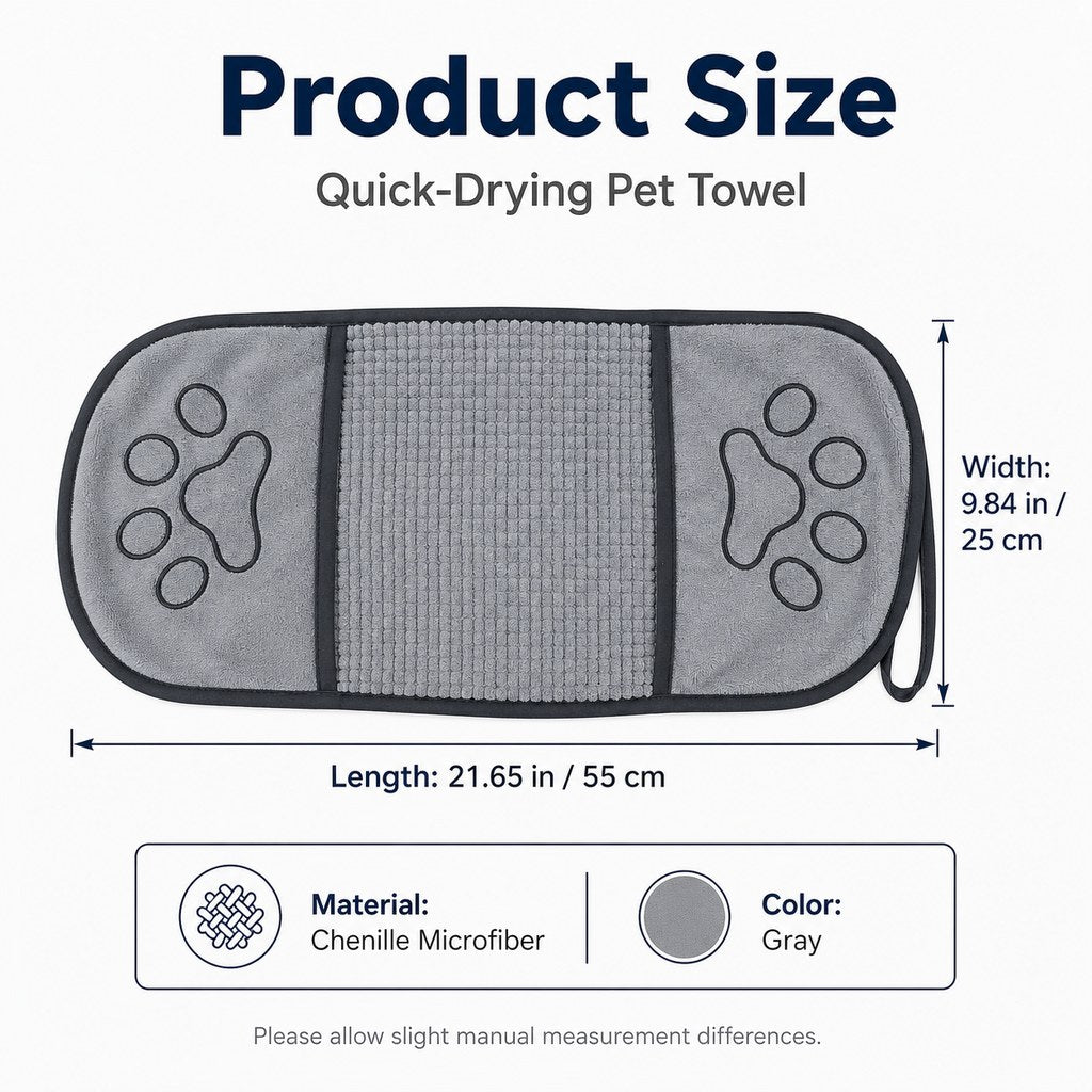Paws in Awe Quick-Drying Pet Towel for Bath Time & Rainy Walks - Soft Chenille Mitt for Wet Fur & Muddy Paws image 10