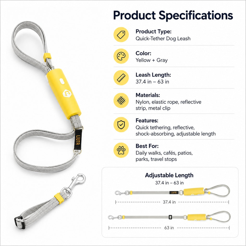 Paws in Awe Quick-Tether Dog Leash for Cafes, Patios & Parks - Keep Your Dog Close Hands-Free image 6