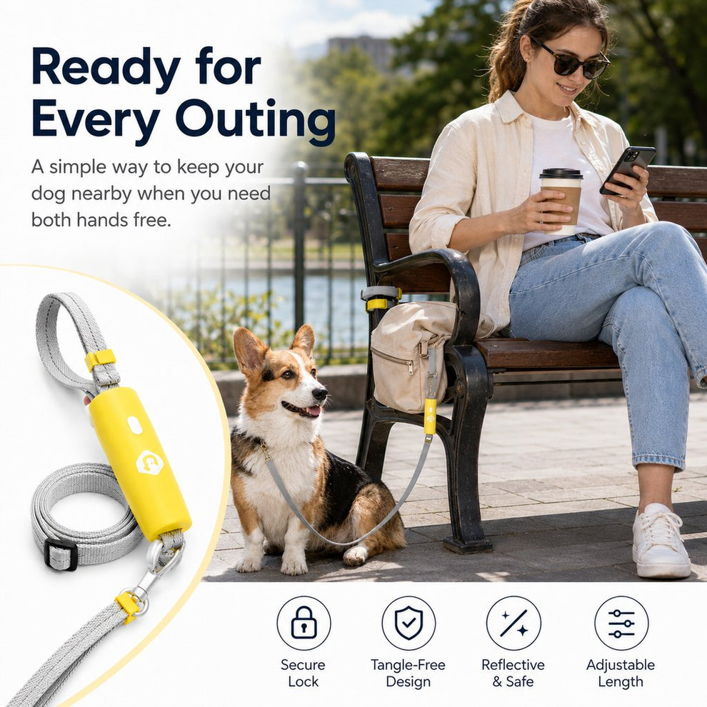 Paws in Awe Quick-Tether Dog Leash for Cafes, Patios & Parks - Keep Your Dog Close Hands-Free image 3