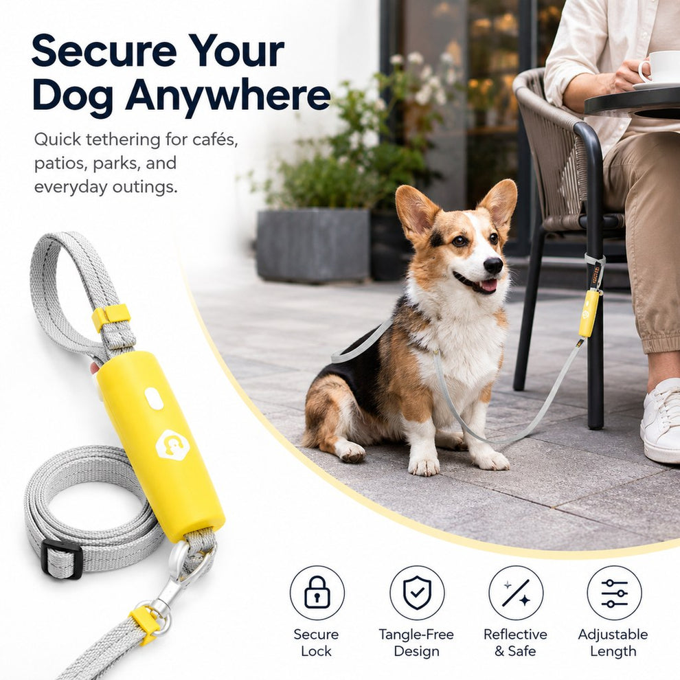 Paws in Awe Quick-Tether Dog Leash for Cafes, Patios & Parks - Keep Your Dog Close Hands-Free image 7