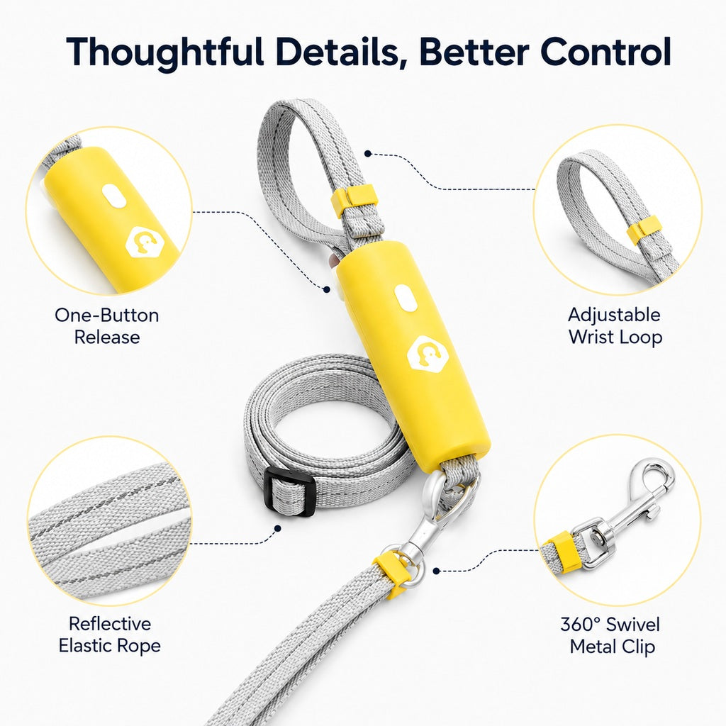 Paws in Awe Quick-Tether Dog Leash for Cafes, Patios & Parks - Keep Your Dog Close Hands-Free image 5