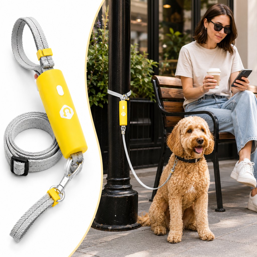 Paws in Awe Quick-Tether Dog Leash for Cafes, Patios & Parks - Keep Your Dog Close Hands-Free image 1