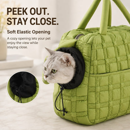 Paws in Awe Quilted Pet Carrier Tote for Cats & Small Dogs – Easy Hand & Shoulder Carry for Walks, Errands & Everyday Outings image 4