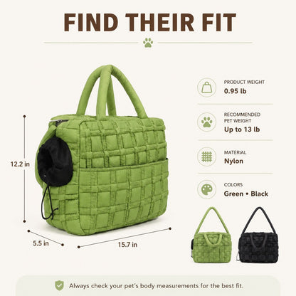 Paws in Awe Quilted Pet Carrier Tote for Cats & Small Dogs – Easy Hand & Shoulder Carry for Walks, Errands & Everyday Outings image 10