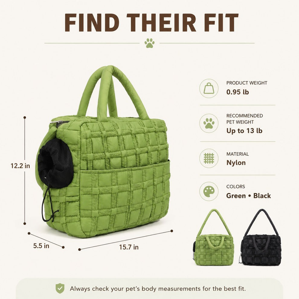 Paws in Awe Quilted Pet Carrier Tote for Cats & Small Dogs – Easy Hand & Shoulder Carry for Walks, Errands & Everyday Outings image 10