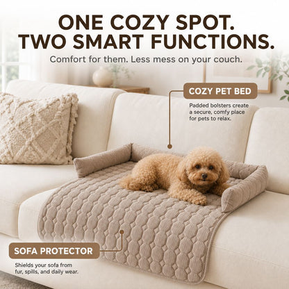 Non-slip quilted pet lounger for couch floor and bedroom