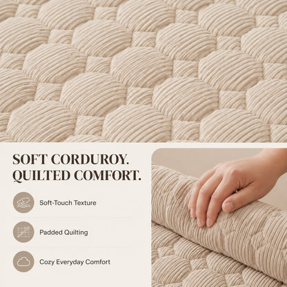 Large grid quilt corduroy pet couch bed