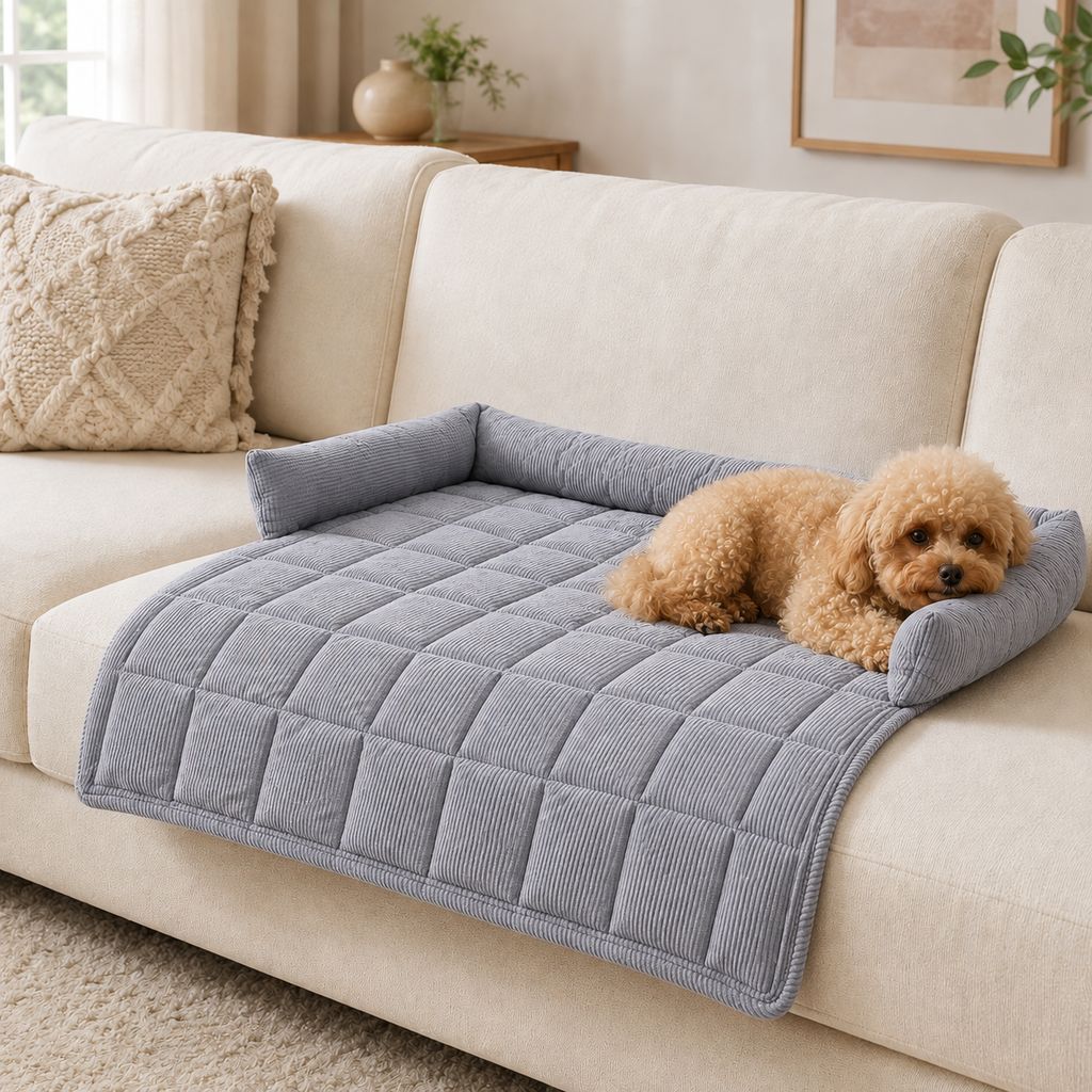 Anti-slip backing pet sofa protector detail