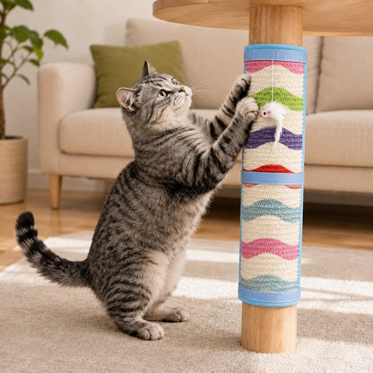 Rainbow Wave table leg sisal cat scratcher SKU image