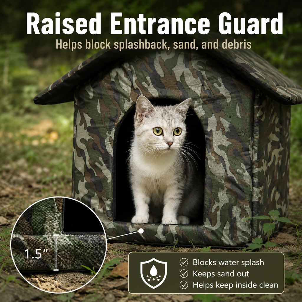 Paws in Awe Weather-Resistant Outdoor Cat House for Porches & Backyards - Cozy Shelter for Cats & Small Dogs image 4
