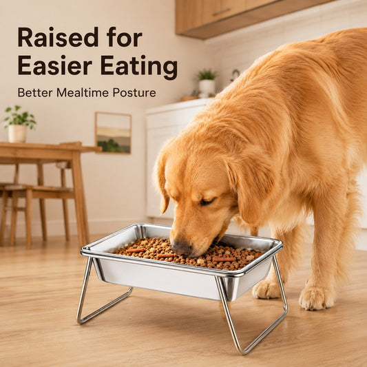 Paws in Awe Elevated 304 Stainless Steel Pet Bowl with Stand for Cats & Dogs - Anti-Tip Raised Feeder for Cleaner Meals image 2