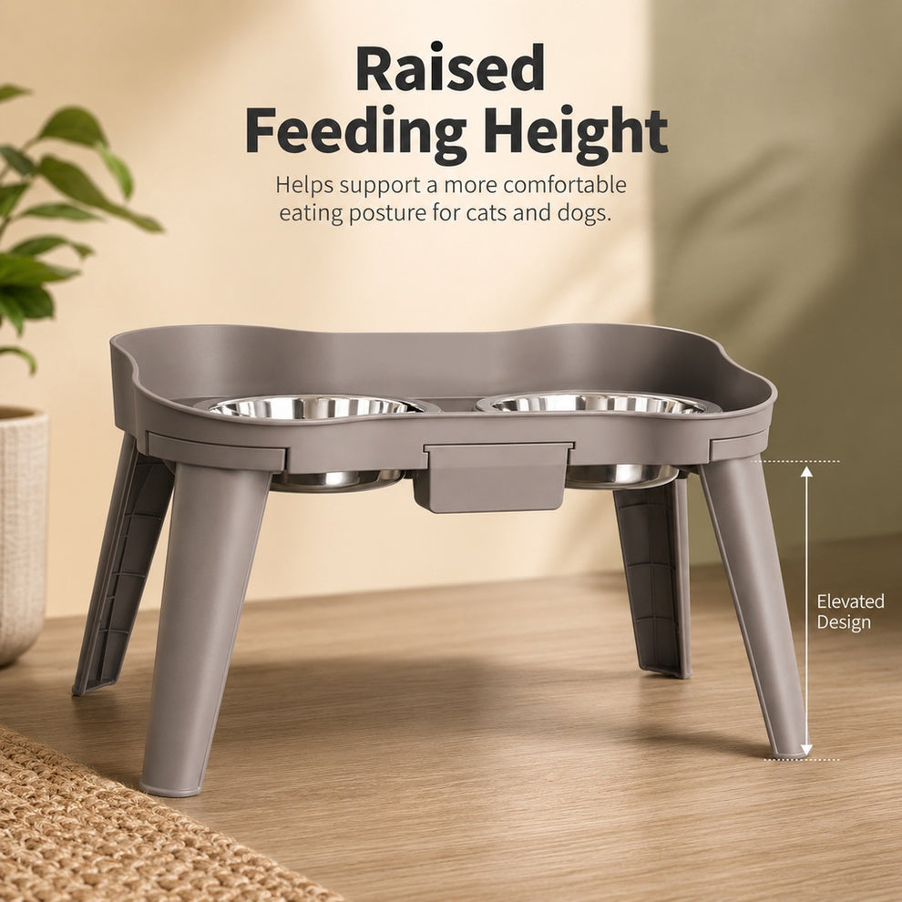 Paws in Awe Elevated Pet Feeder with Spill Guard for Cats & Dogs - Raised Dual Stainless Steel Bowls for Cleaner Floors image 5