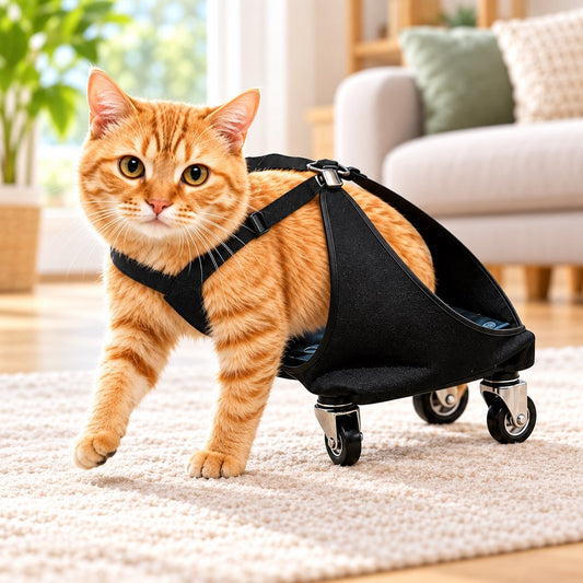 Black rear-leg pet wheelchair for cats and small dogs