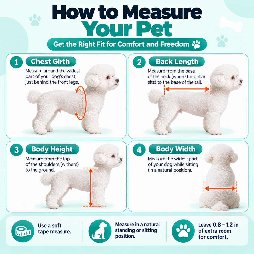 How to measure a small pet for a rear-leg mobility wheelchair