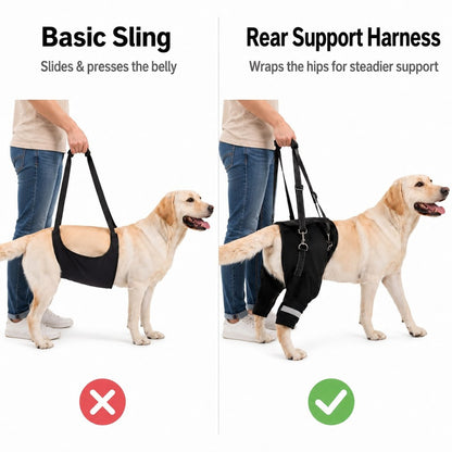 Rear-leg support lift leash size and use reference for dogs