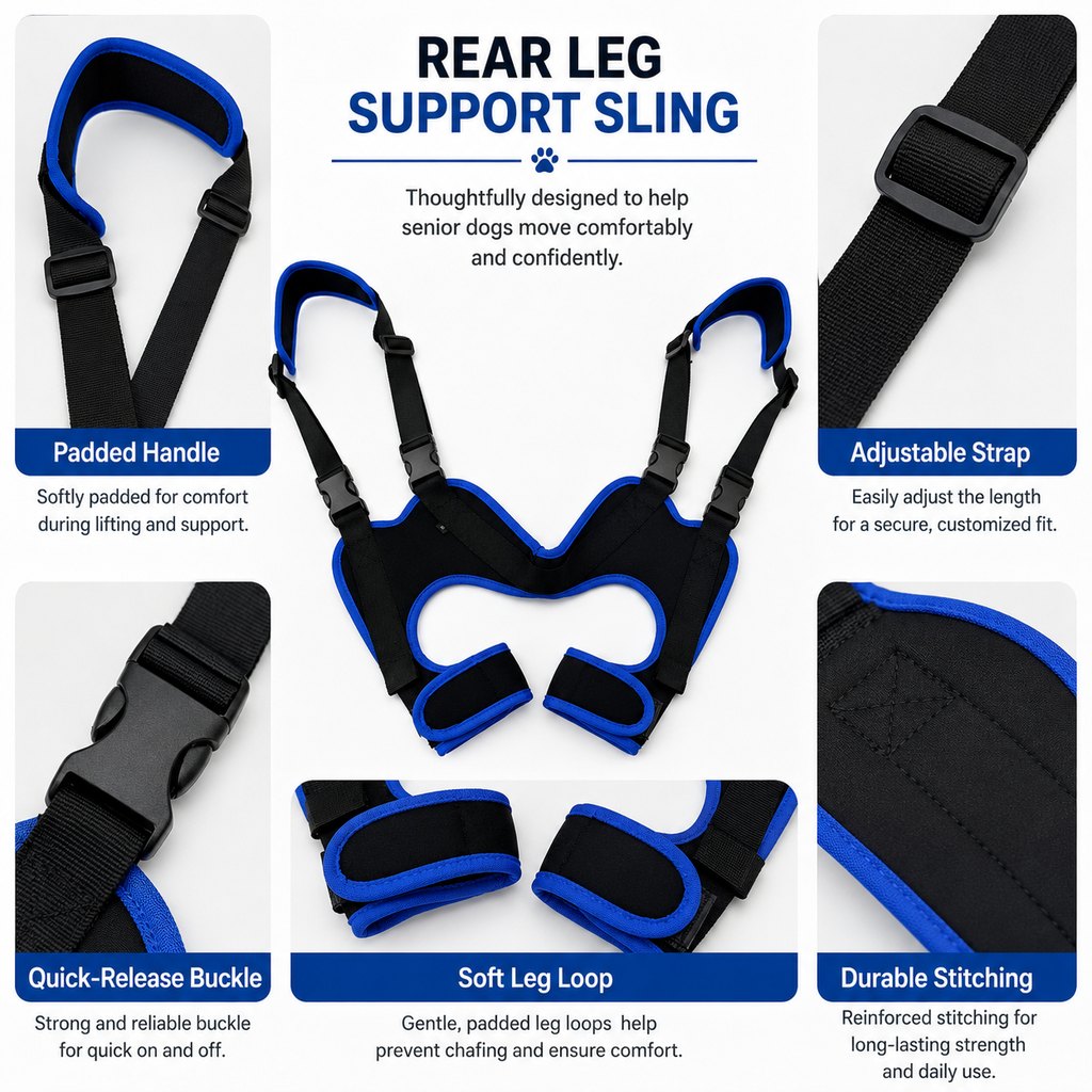 Paws in Awe Rear Leg Support Sling for Dogs - Lift Assist Harness for Senior Dogs on Stairs, Cars & Daily Walks image 7