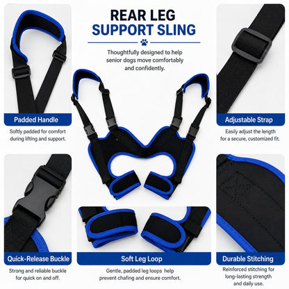 Paws in Awe Rear Leg Support Sling for Dogs - Lift Assist Harness for Senior Dogs on Stairs, Cars & Daily Walks image 7