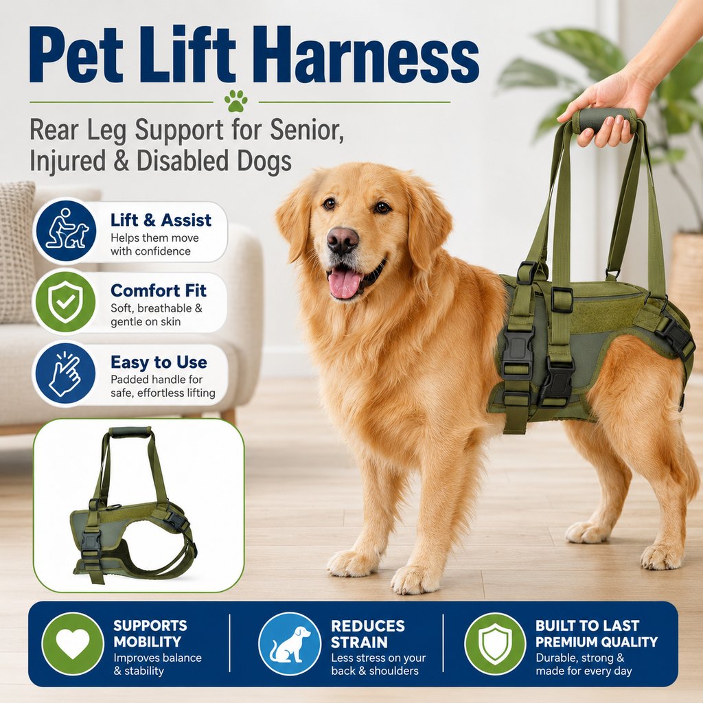 Paws in Awe Rear Support Dog Lift Harness for Stairs, Walks & Recovery - Padded Assist Harness for Senior, Injured & Weak-Hind-Leg Dogs image 7