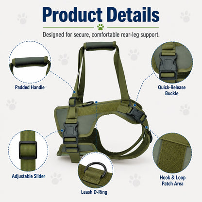 Paws in Awe Rear Support Dog Lift Harness for Stairs, Walks & Recovery - Padded Assist Harness for Senior, Injured & Weak-Hind-Leg Dogs image 9