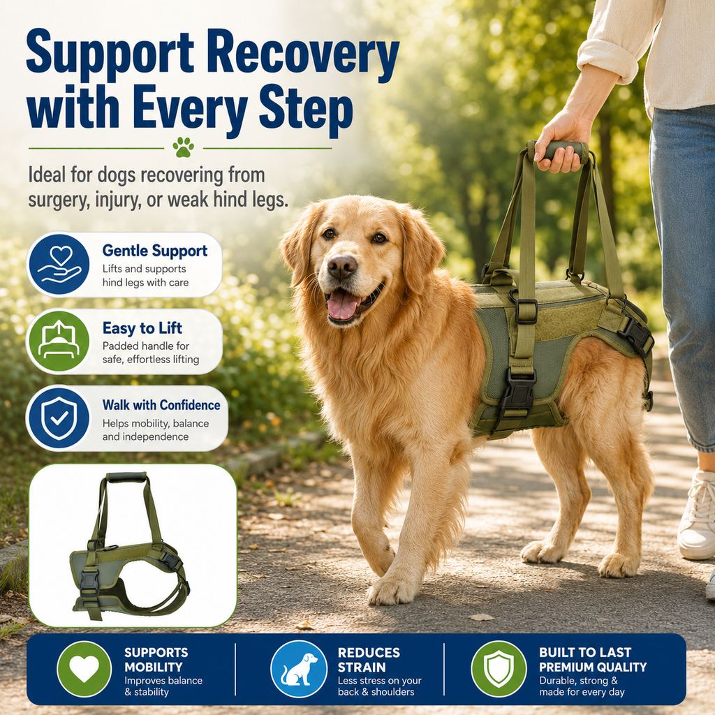 Paws in Awe Rear Support Dog Lift Harness for Stairs, Walks & Recovery - Padded Assist Harness for Senior, Injured & Weak-Hind-Leg Dogs image 3