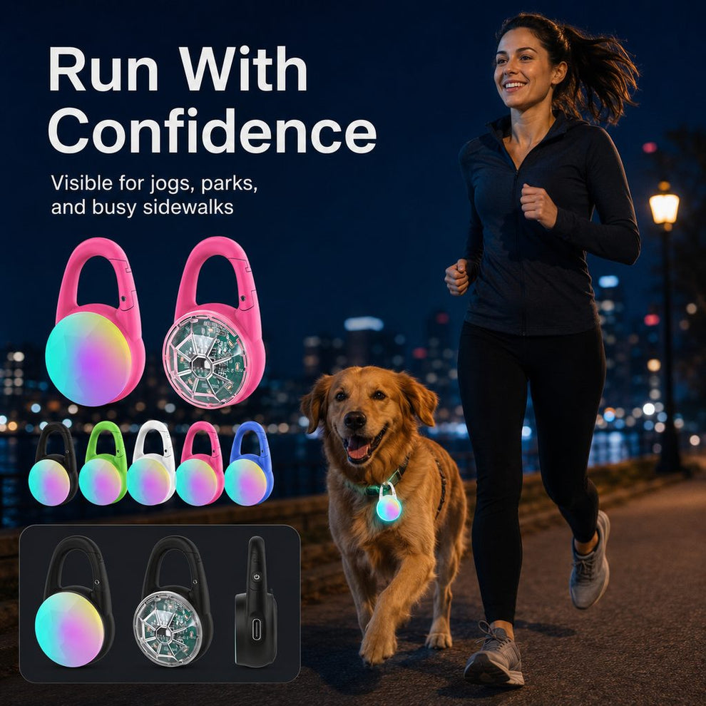 Paws in Awe Rechargeable Clip-On LED Dog Safety Light for Night Walks - Keeps Pets Visible During Evening Walks, Jogging & Outdoor Adventures image 4