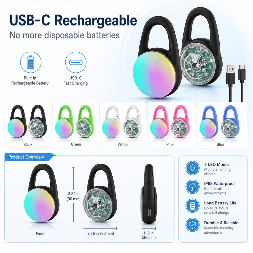 Paws in Awe Rechargeable Clip-On LED Dog Safety Light for Night Walks - Keeps Pets Visible During Evening Walks, Jogging & Outdoor Adventures image 8