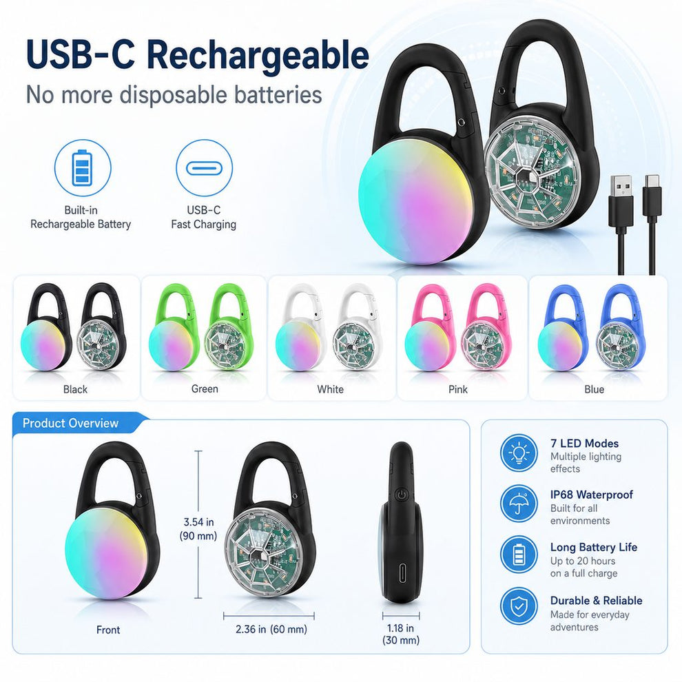 Paws in Awe Rechargeable Clip-On LED Dog Safety Light for Night Walks - Keeps Pets Visible During Evening Walks, Jogging & Outdoor Adventures image 8