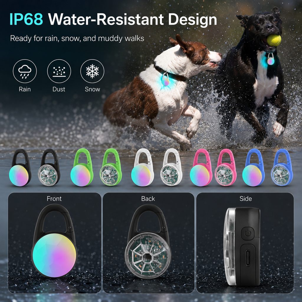 Paws in Awe Rechargeable Clip-On LED Dog Safety Light for Night Walks - Keeps Pets Visible During Evening Walks, Jogging & Outdoor Adventures image 2