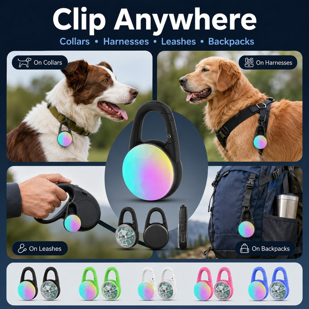 Paws in Awe Rechargeable Clip-On LED Dog Safety Light for Night Walks - Keeps Pets Visible During Evening Walks, Jogging & Outdoor Adventures image 6