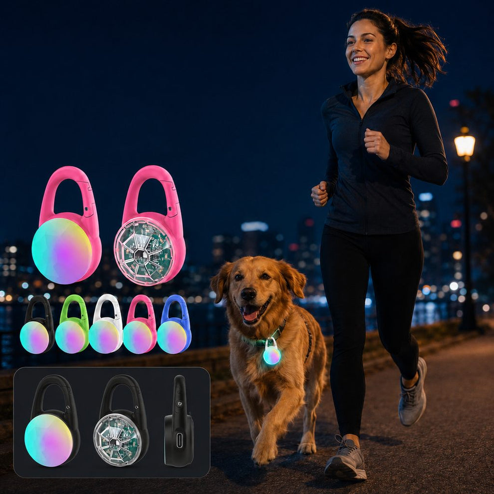 Paws in Awe Rechargeable Clip-On LED Dog Safety Light for Night Walks - Keeps Pets Visible During Evening Walks, Jogging & Outdoor Adventures image 1
