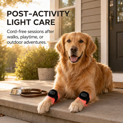 Integrated digital controller on rechargeable pet leg light wrap