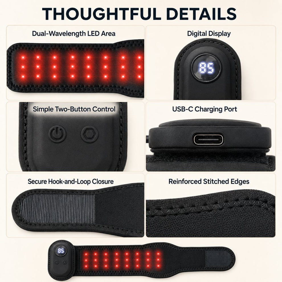 Rechargeable pet light wrap for suitable front or rear lower leg use
