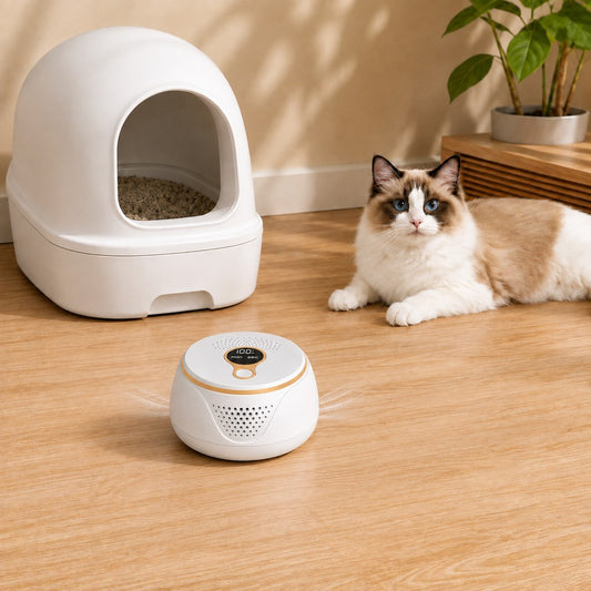 Rechargeable pet odor deodorizer for dog crate and litter box areas