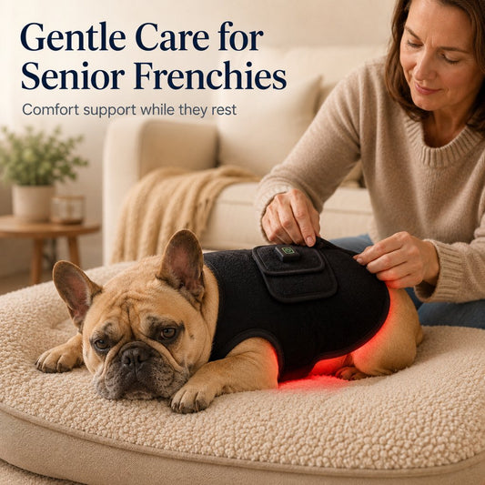 Paws in Awe FrenchieGlow Red Light Comfort Vest for French Bulldogs - At-Home Back, Belly & Hip Comfort After Walks, Stairs & Playtime image 2