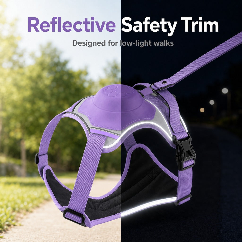 Paws in Awe No-Pull Reflective Dog Harness with Built-In Retractable Leash for Safer Daily Walks image 9