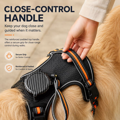 Paws in Awe 2-in-1 Reflective Dog Harness with Built-In Retractable Leash for Daily Walks - Close Control for Pulling Dogs image 3