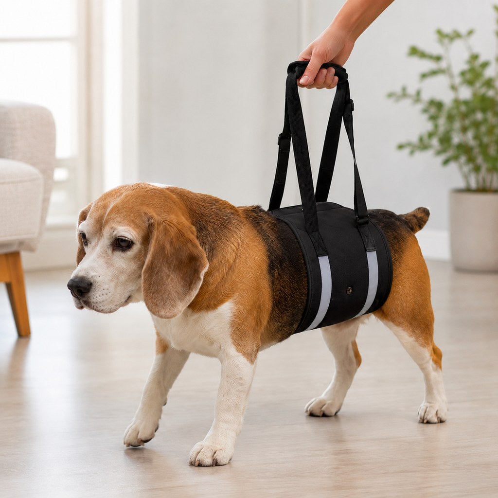 Paws in Awe reflective dog lift support sling in black