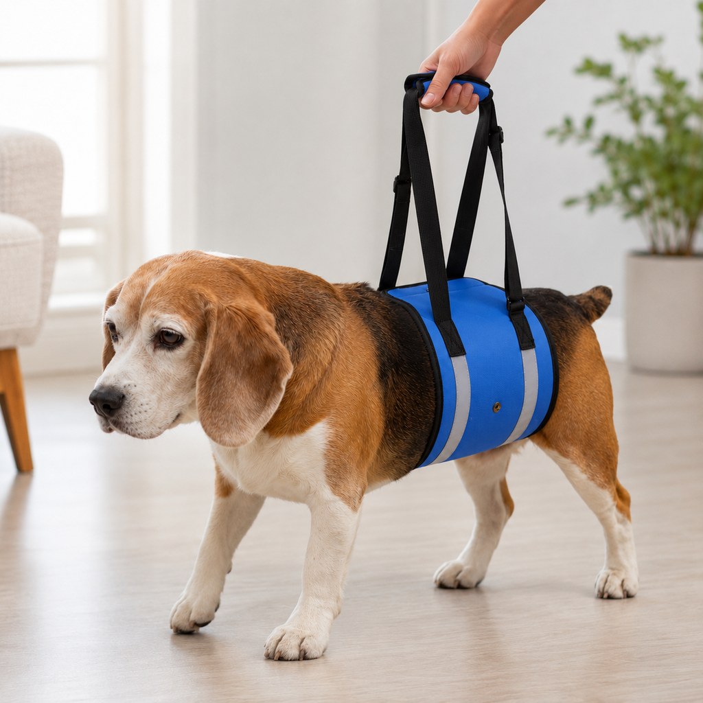 Paws in Awe reflective dog lift support sling in blue