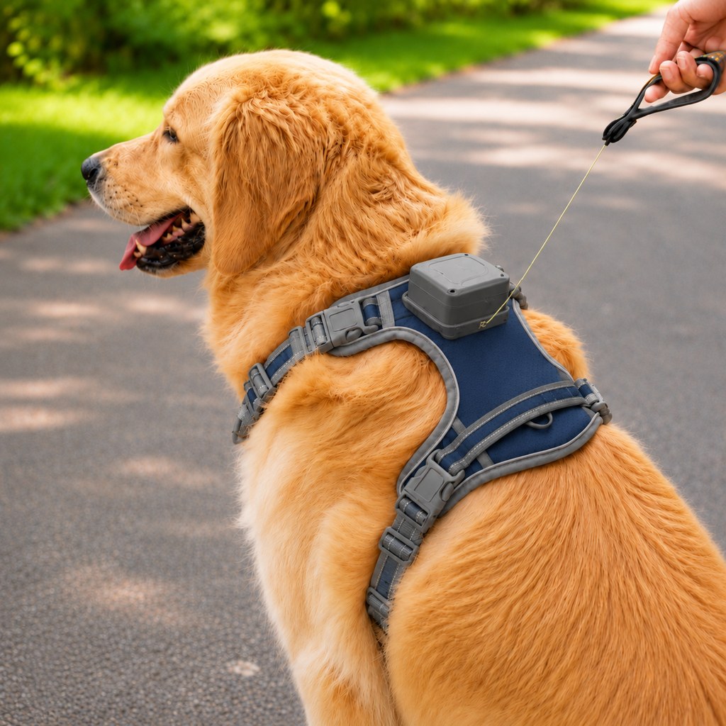 Reflective dog harness with built-in retractable leash update image 3