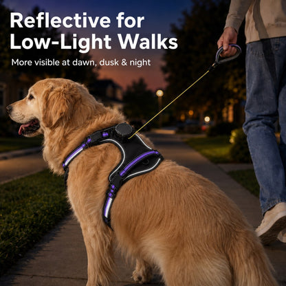 Reflective dog harness with built-in retractable leash update image 4