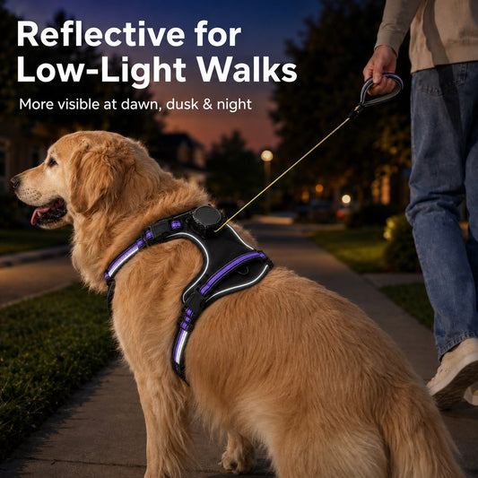 Reflective dog harness with built-in retractable leash update image 4