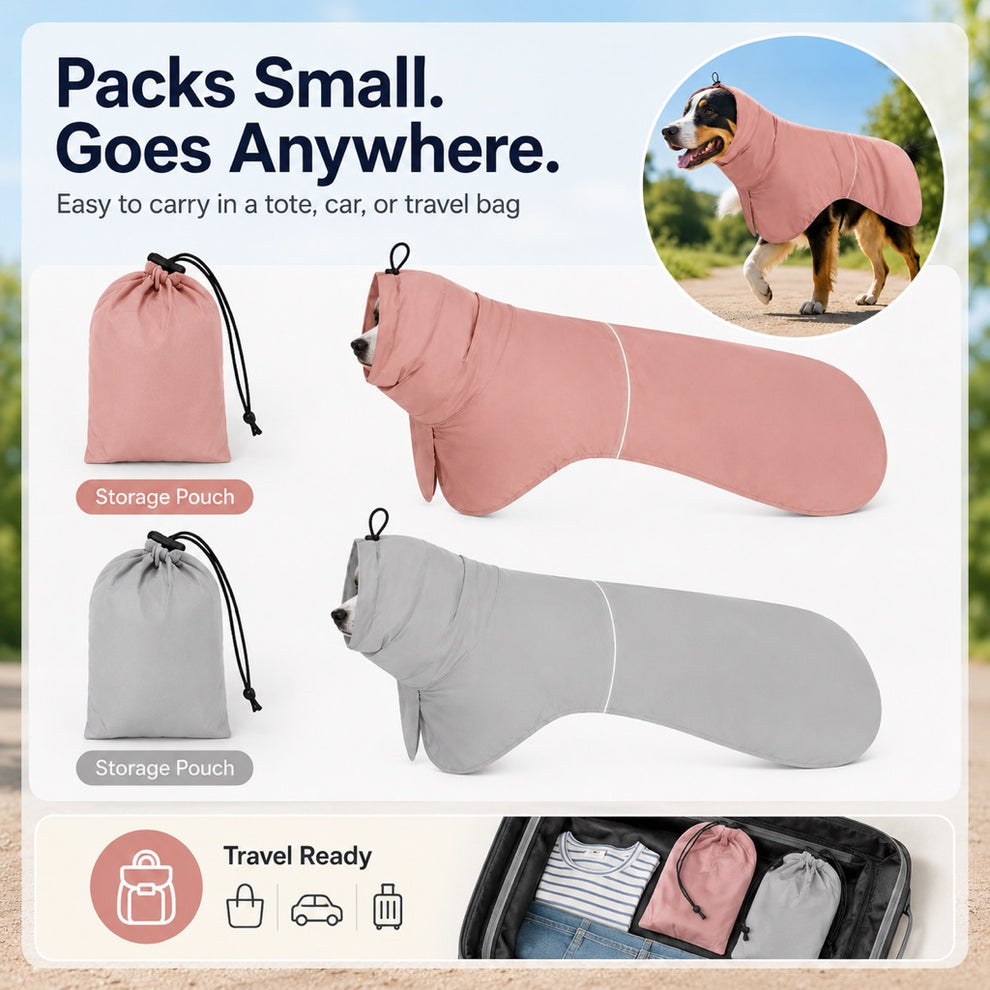 Paws in Awe Hooded Dog Sun & Rain Cape for Summer Walks - Lightweight Neck-to-Back Coverage for Drizzle, Wind & Sunny Outdoor Days image 8