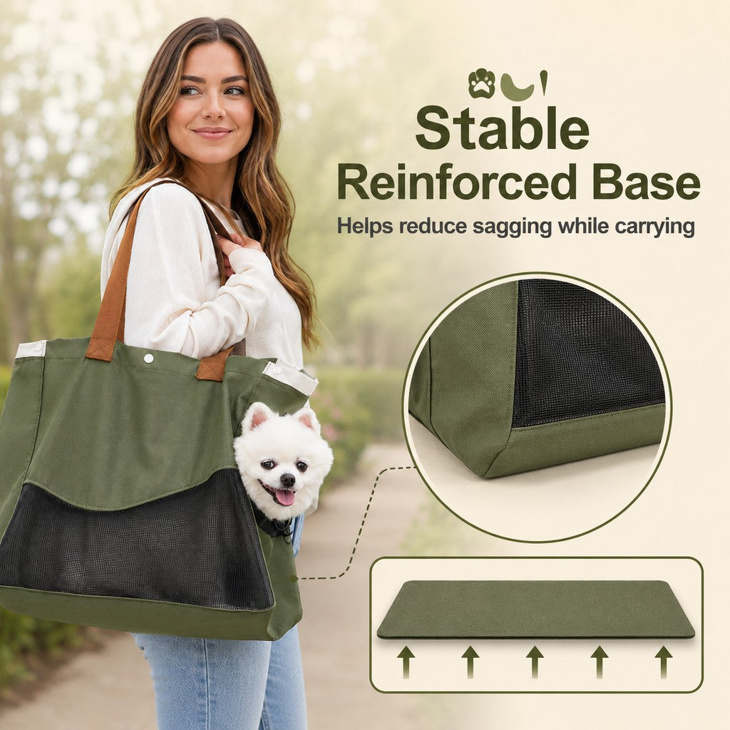 Paws in Awe Pet Carrier Tote Bag for Cats & Small Dogs - Breathable Shoulder Bag for Walks, Vet Visits & Errands image 9