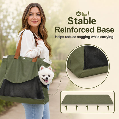 Paws in Awe Pet Carrier Tote Bag for Cats & Small Dogs - Breathable Shoulder Bag for Walks, Vet Visits & Errands image 9