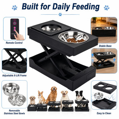 Paws in Awe Remote-Control Adjustable Dog Feeding Station for Home Meals - Helps Reduce Neck Bending, Slow Fast Eating & Keep Floors Cleaner image 9
