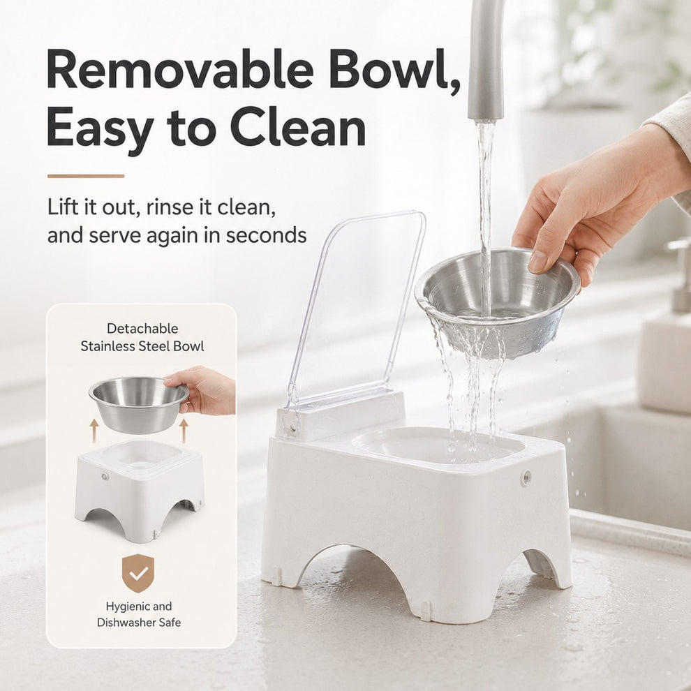 Paws in Awe Smart Auto-Opening Covered Cat Bowl for Cleaner Indoor Feeding - Rechargeable Dustproof Cat Feeder image 7