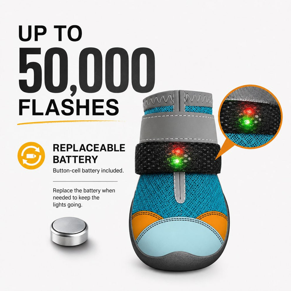 Paws in Awe Motion-Activated LED Dog Boots for Night Walks – Flashing Paw Shoes for Better Visibility & Traction image 8